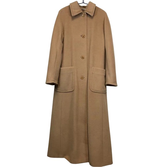 Max Mara Camel Wool Cashmere Vintage 1990s Longline Coat Made in Italy - Picture 2 of 10
